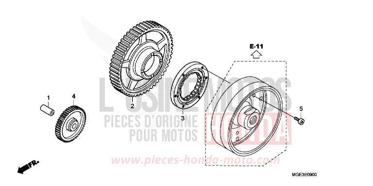 EMBRAYAGE DE DEMARRAGE de VFR1200F DCT CANDY PROMINENCE RED (R342) 2010